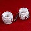Padded Leather Locking Ankle Restraints White