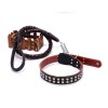 High quality leather collar with traction leather chain
